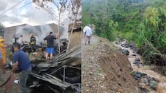 Incendio en vivienda de La Unión (Valle del Cauca) y Puerto Frazadas, zona rural de Tuluá, donde una niña murió en la quebrada tras caer de un puente.