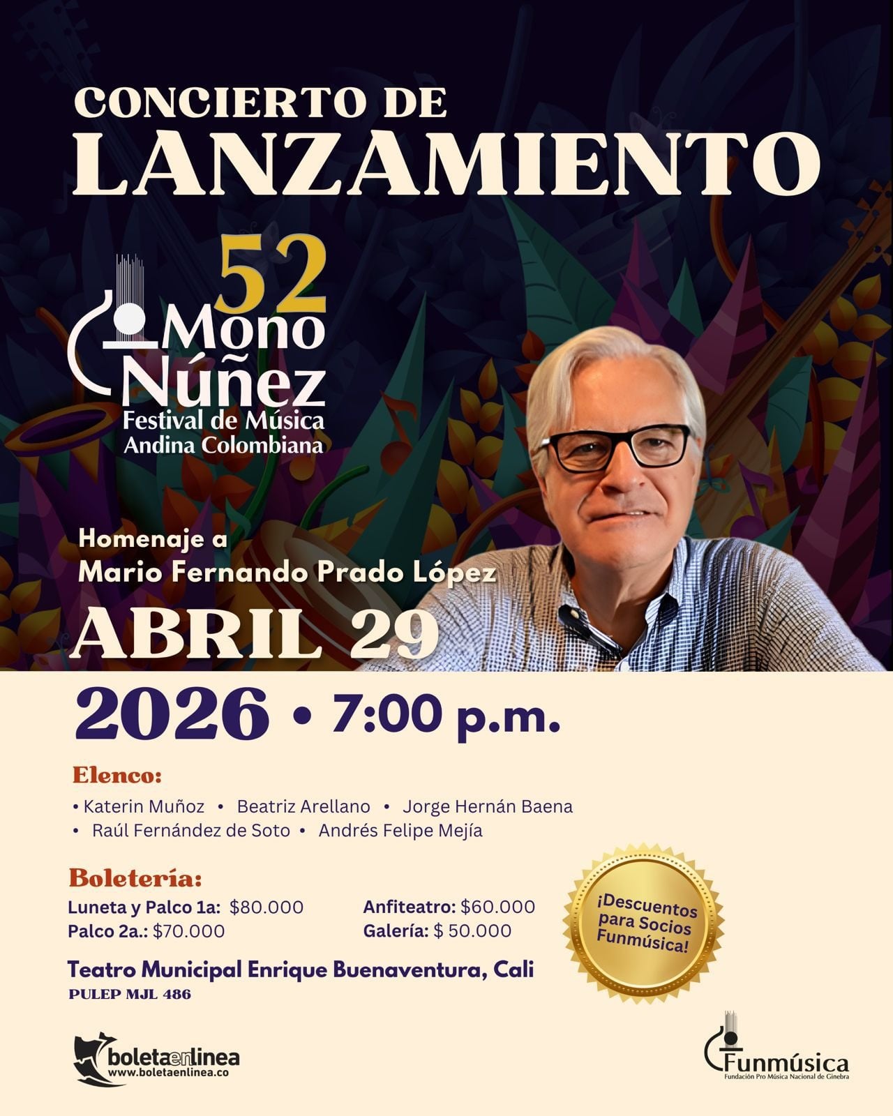 Concierto de lanzamiento del Festival Mono Núñez de su edición del 2026.