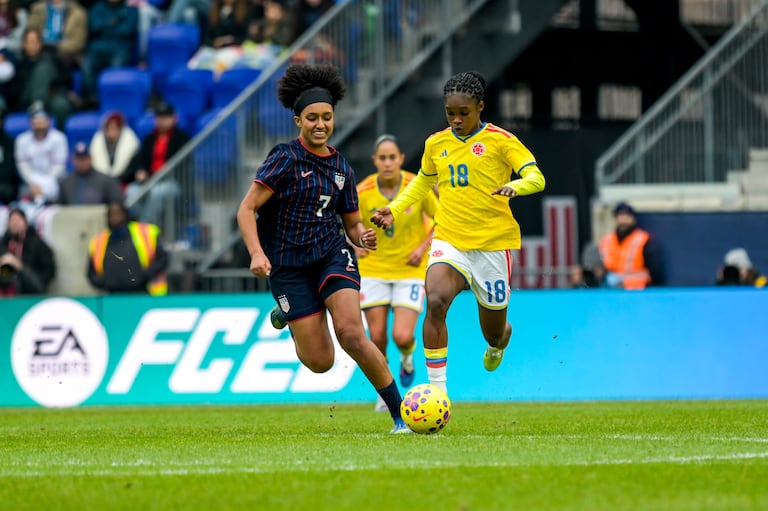 Imagen del partido entre Colombia y Estados Unidos por la She Believes Cup 2026.