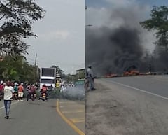 Las protestas en este corredor vial del norte del Cauca iniciaron en la mañana de este miércoles 28 de enero.