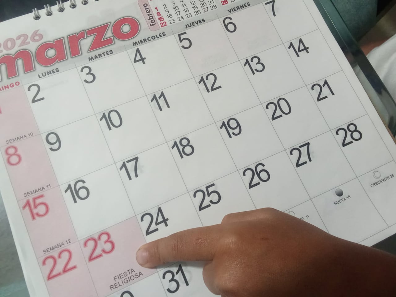 De acuerdo con el calendario de festivos para el 2026, el próximo día festivo será el lunes, 23 de marzo, fecha en el que se conmemora el Día de San José.