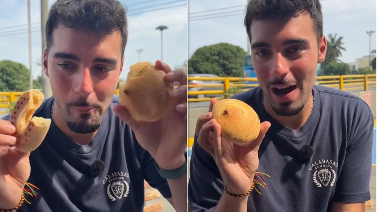El española probó el pandebono y la almojabana