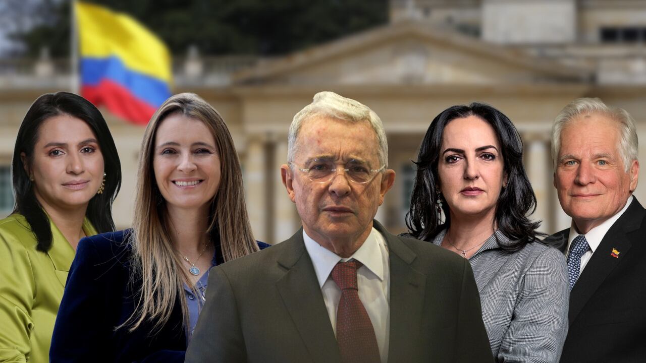 Paola Holguín, Paloma Valencia, Álvaro Uribe, María Fernanda Cabal y Miguel Uribe Londoño.