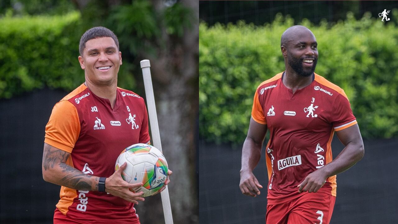 Juan Fernando Quintero y Éder Álvarez Balanta ya entrenan con el equipo tras sus lesiones.