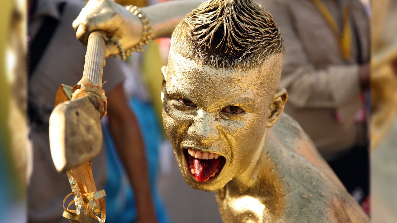 Habitante de Barranquilla participando de las festividades del Carnaval