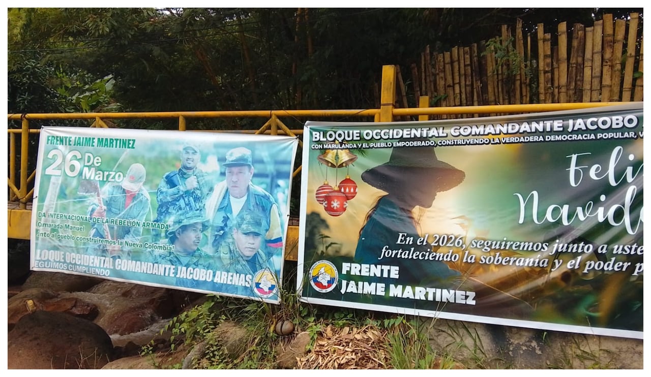 Vallas de las disidencias de las FARC en Jamundí.