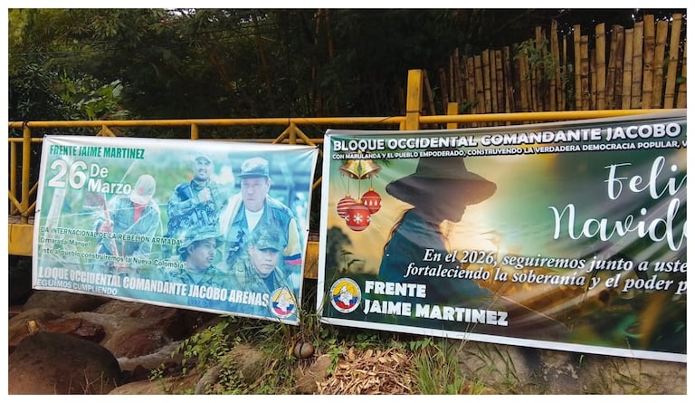 Vallas de las disidencias de las FARC en Jamundí.