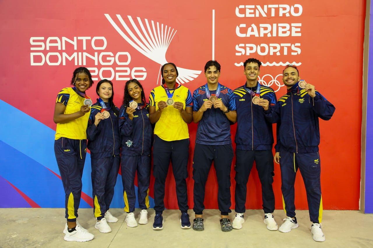 Algunos de los medallistas colombianos en el Taekwondo de los Juegos Centroamericanos y del Caribe 2026.