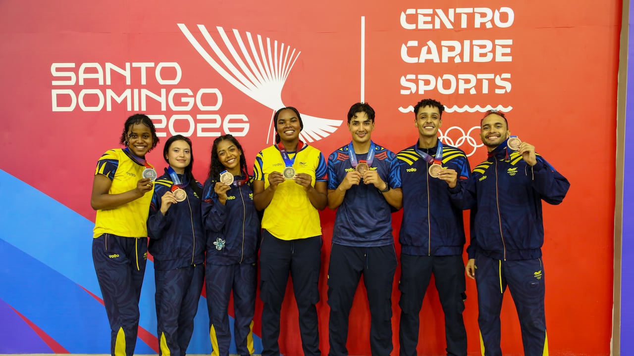 Algunos de los medallistas colombianos en el Taekwondo de los Juegos Centroamericanos y del Caribe 2026.
