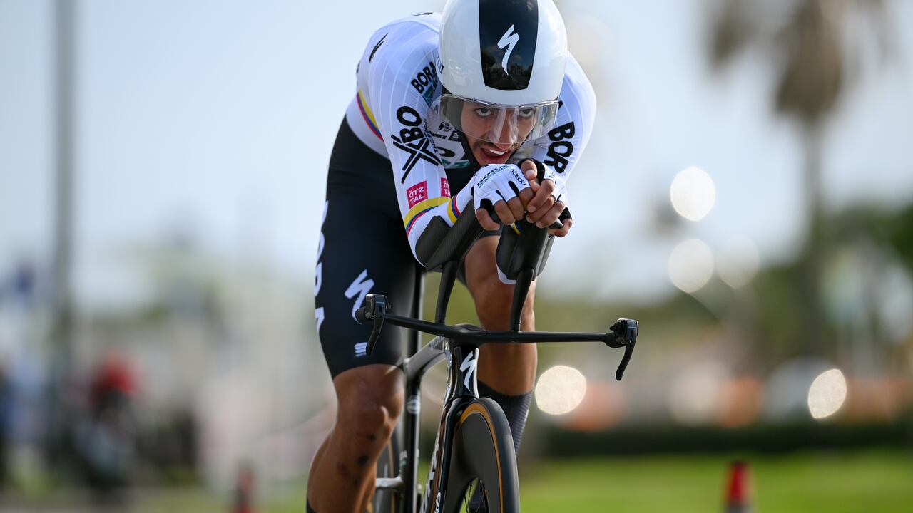 LIDO DI CAMAIORE, ITALY - MARCH 04: Daniel Felipe Martinez of Colombia and Team Bora-Hansgrohe sprints during the 59th Tirreno-Adriatico 2024, Stage 1 a 10km individual trial time from Lido di Camaiore to Lido di Camaiore / #UCIWT / on March 04, 2024 in Lido di Camaiore, Italy. (Photo by Tim de Waele/Getty Images)