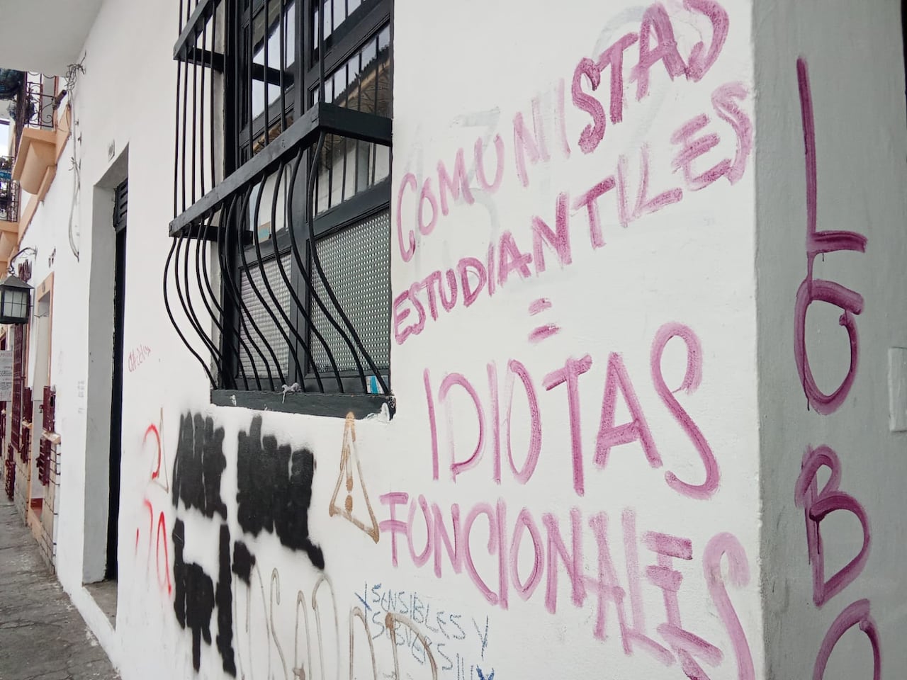 También se leen mensajes alusivos a la muerte del líder indígena Carlos Andrés Ascué Tumbo, quien fue ultimado con arma de fuego en el norte del Cauca.
