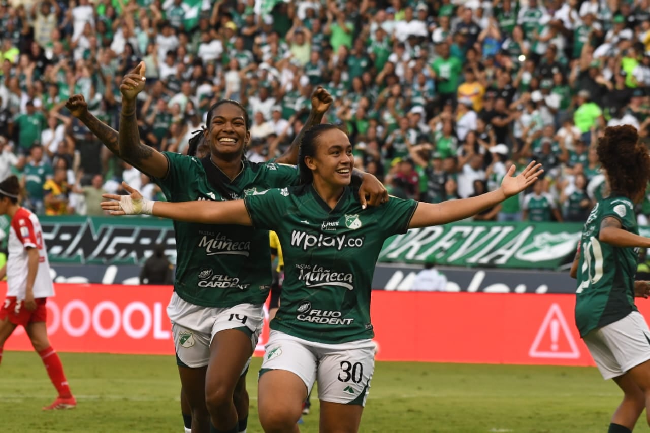 Imagen de la final de vuelta de la Liga Femenina 2025, entre Deportivo Cali e Independiente Santa Fe.