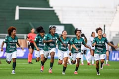 Las jugadoras del Deportivo Cali celebran la clasificación a la final de la Copa Libertadores Femenina 2025.