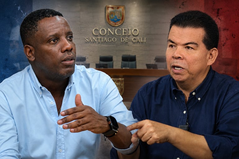 Roger Mina, Gerente de Emcali y el concejal Roberto Ortiz.