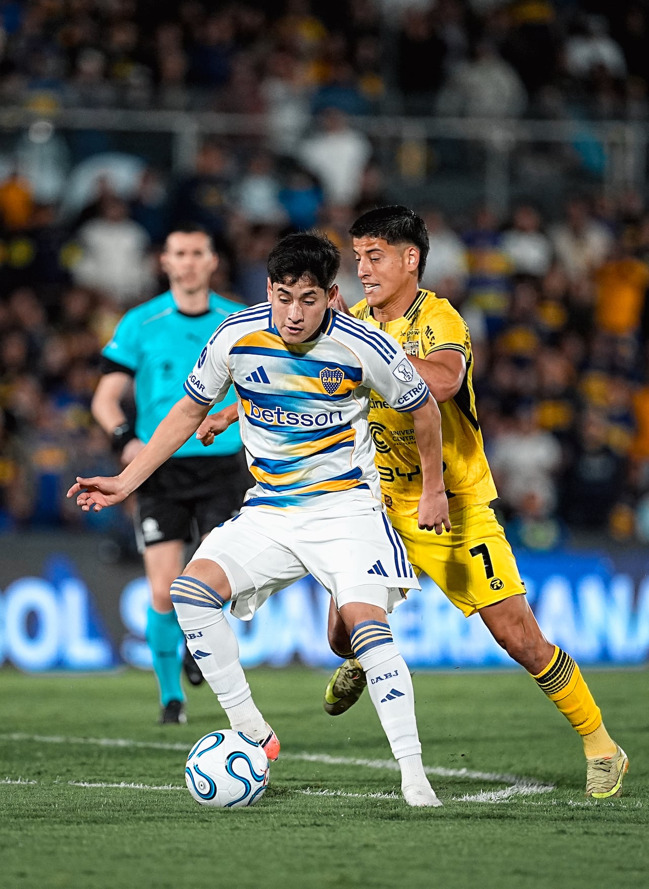 Momento del partido entre Boca Juniors y Deportivo Recoleta por la Copa Sudamericana.