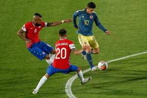 Imagen de un partido entre Colombia y Chile por Eliminatorias.