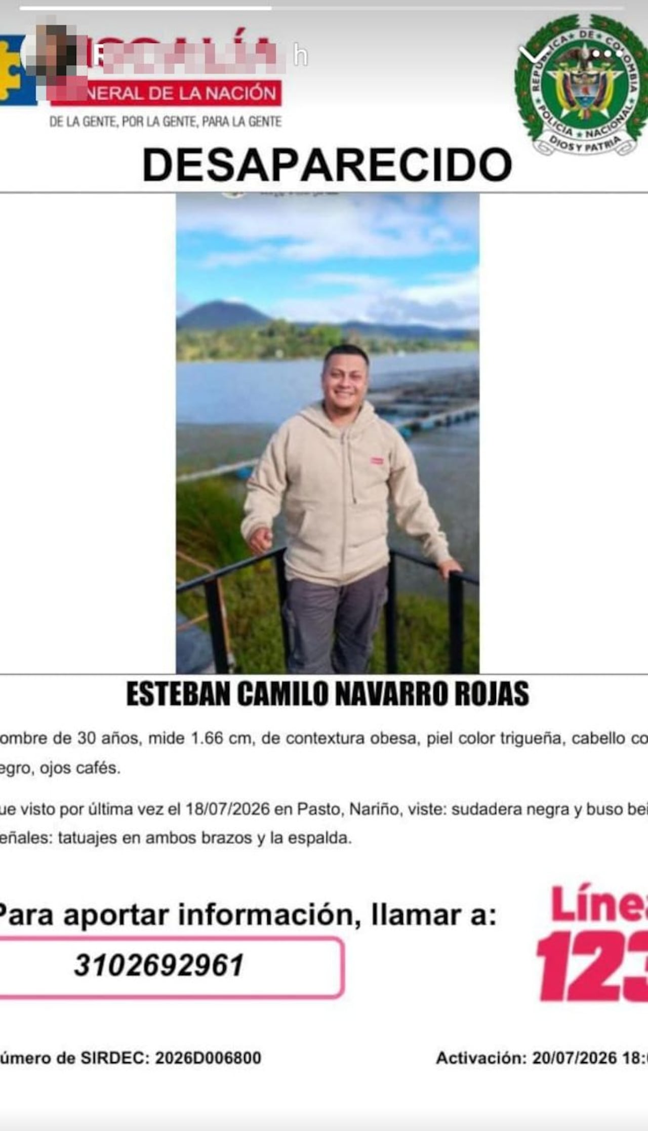Las autoridades ya fueron informadas de este caso, de ahi que se sumaron a la búsqueda de este ciudadano de 30 años de edad.