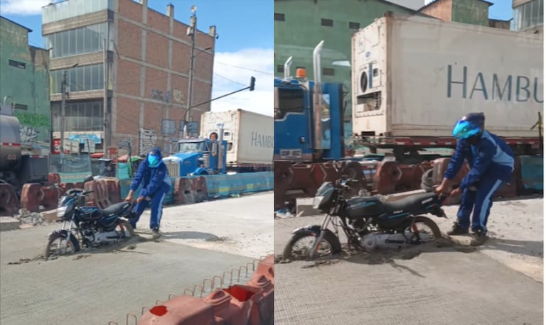 Los ciudadanos que circulaban por la zona grabaron videos sobre este insólito hecho.