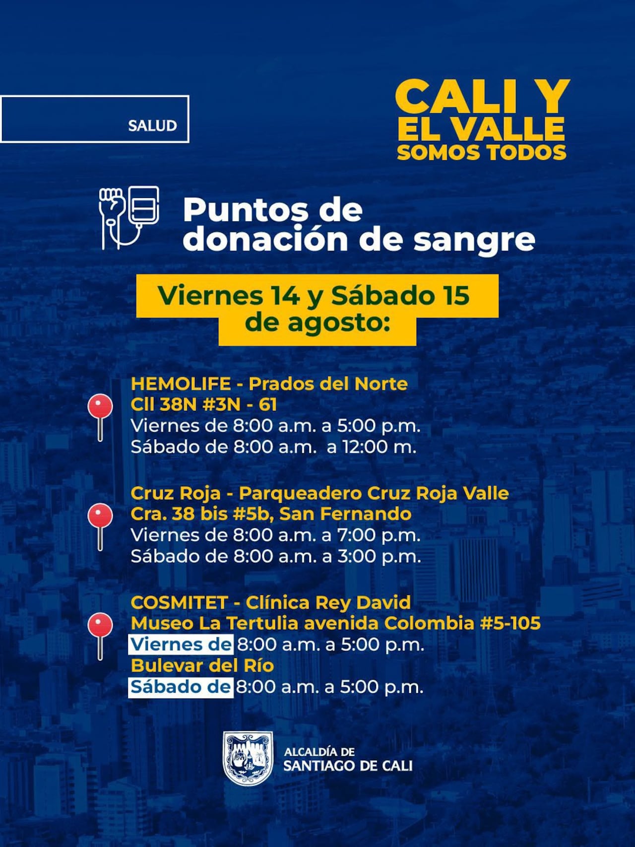 Terremoto en Cali, información oficial, canales de atención