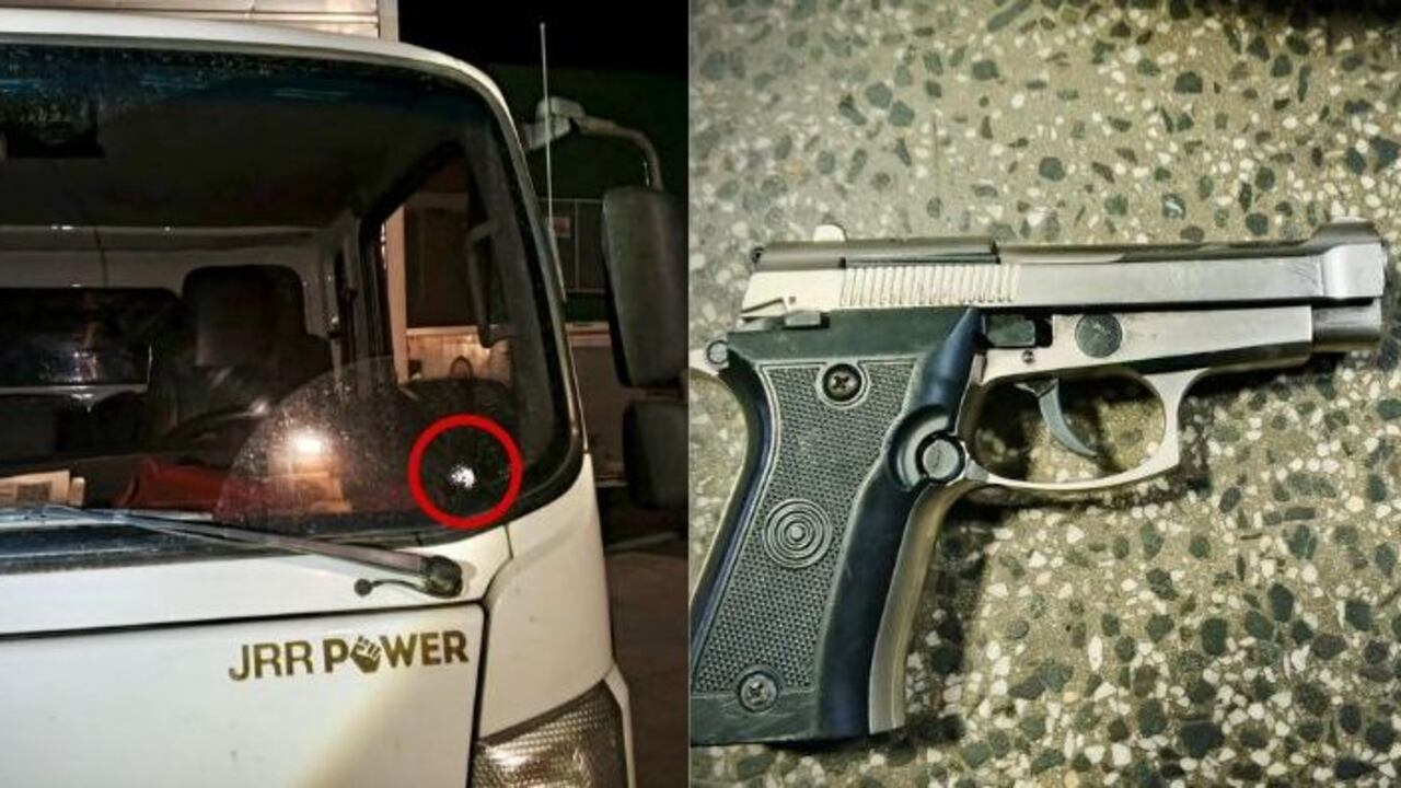 En Popayán, las autoridades incautaron el arma que usaron estos sujetos para dispararle al conductor de un camión cuando se movilizaba por la vía Panamericana.