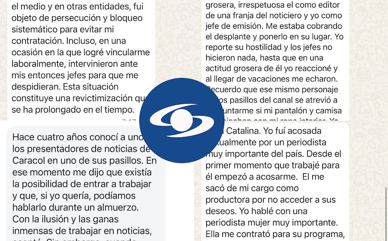 Víctimas de acoso sexual por parte de periodistas / presentadores en Caracol TV.