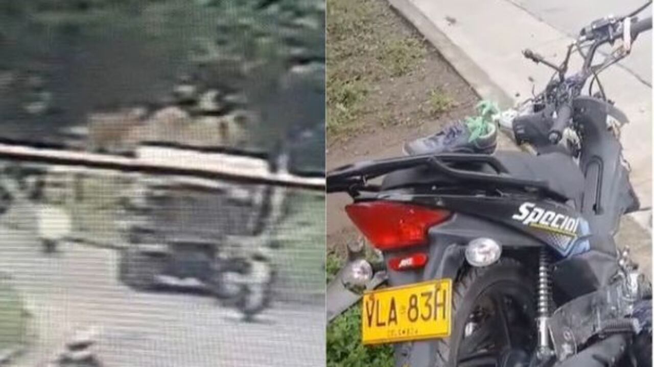 La motocicleta donde se movilizaban madre e hija quedó averiada en su totalidad y en un zapato de la niña quedó una de las palmeras que había usado en su maqueta.