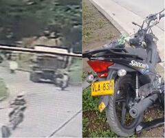 La motocicleta donde se movilizaban madre e hija quedó averiada en su totalidad y en un zapato de la niña quedó una de las palmeras que había usado en su maqueta.