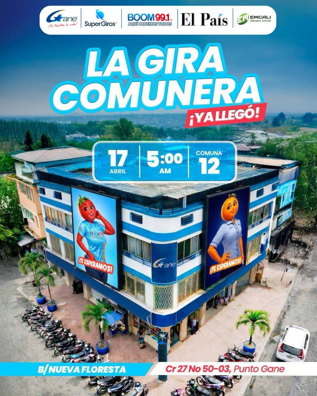 Gira Comunera Boom Fm llegará a la Nueva Floresta.