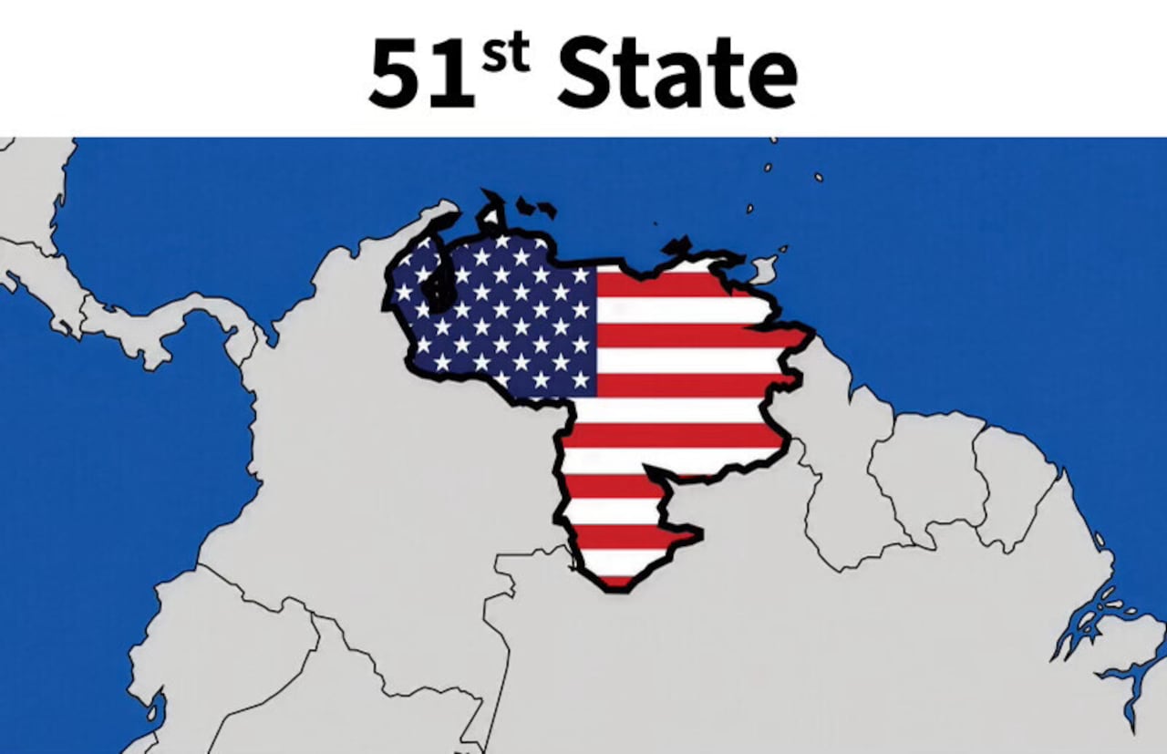 Donald Trump publica la imagen del mapa de Venezuela pintado con la bandera de EE. UU.