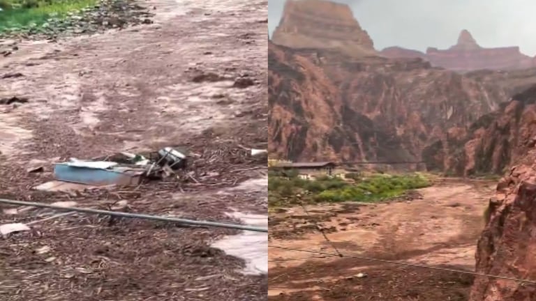Inundaciones en el Parque del Gran Cañón en Arizona, Estados Unidos.