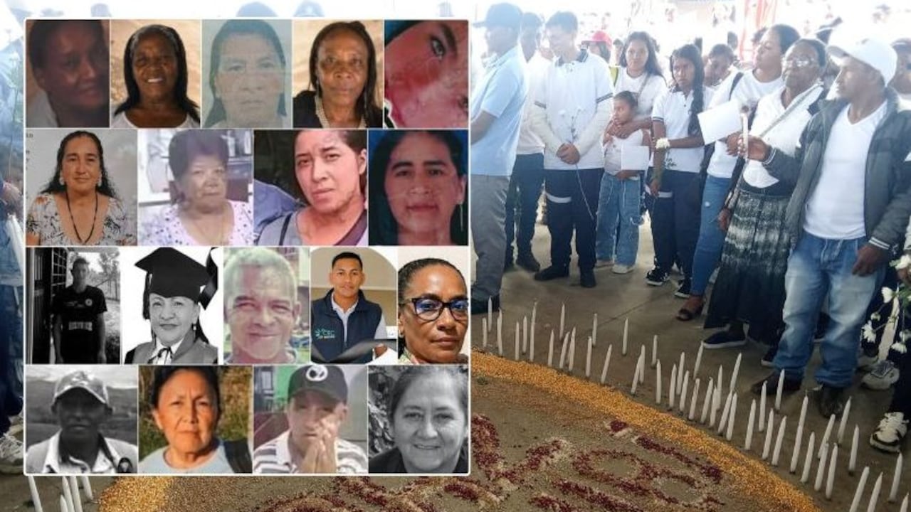 Las mujeres de la Pedregosa, Cajibío, rechazaron el asesinato de sus compañeros y compañeras, habitantes de este poblado rural de esta localidad del centro del Cauca. Virgelina Valencia, Teodomira Salazar, Luz Dary Solarte, Andrea Golondrino, Etelvina Valencia, Daniela Valencia, Clemencia Valencia y Liliana Valenzuela Valencia son los nombres de algunas ciudadanas que fallecieron ese ataque. Las otras víctimas son de Caldono, Popayán y El Patía.
