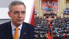 Miguel Gómez Martínez, ministro de Hacienda, y el Congreso de la República.