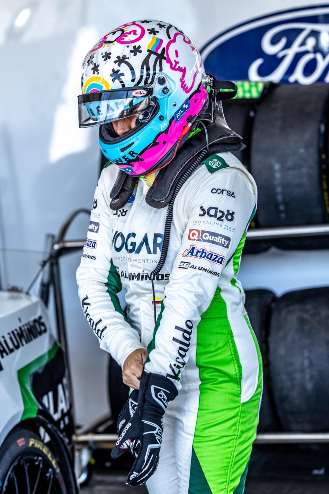 La piloto colombiana Tatiana Calderón durante uno de sus entrenamientos en Brasil.