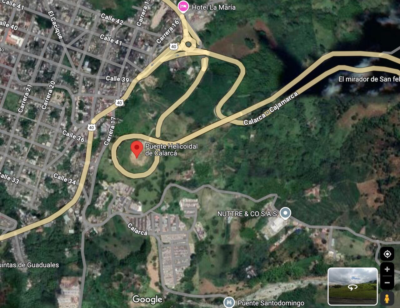 Este es el punto exacto donde ocurrió el accidente. Se recomienda precaución.