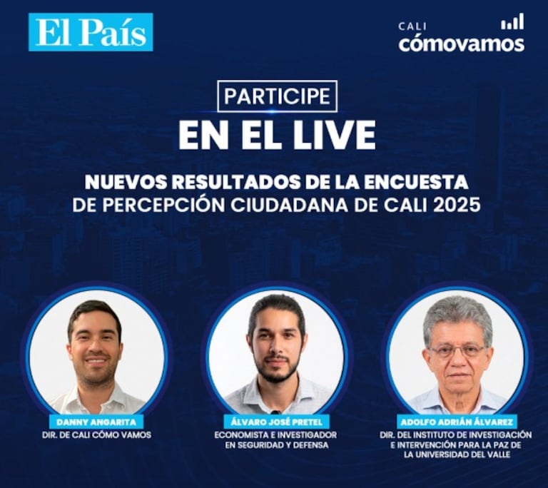 El análisis está a cargo de Danny Angarita, director de Cali Cómo Vamos; Álvaro José Pretel, economista e investigador en seguridad y defensa; y Adolfo Adrián Álvarez, director del Instituto de Investigación e Intervención para la Paz de la Universidad del Valle