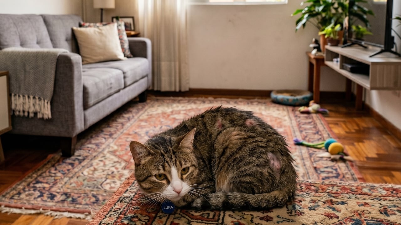 El primer signo de estrés crónico en el gato es la depresión, la cual suele camuflarse detrás de la obesidad y la inactividad.