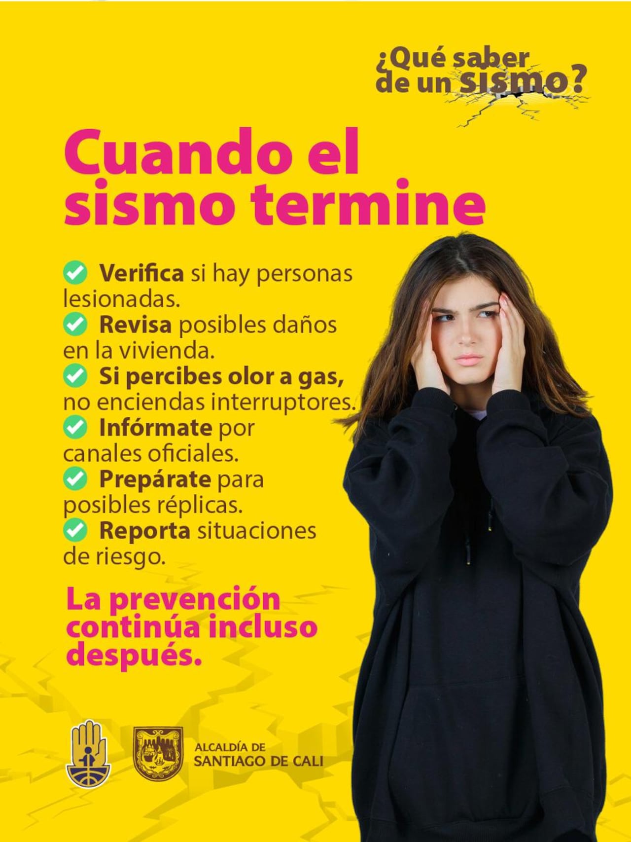 Recomendaciones de la Alcaldía de Cali ante posibles sismos en la ciudad.