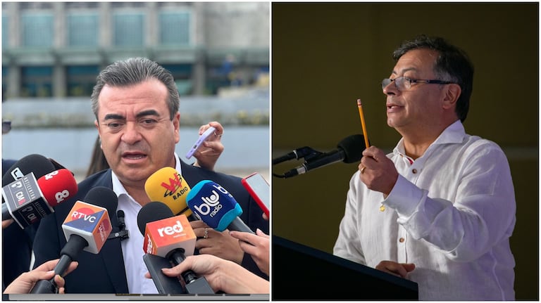 Presidente Gustavo Petro y el director de la Unidad de Gestión de Riesgo Olmedo López