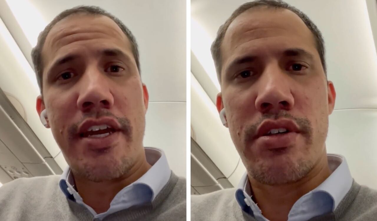 Juan Guaidó habló desde el avión que lo llevó a Miami, Estados Unidos