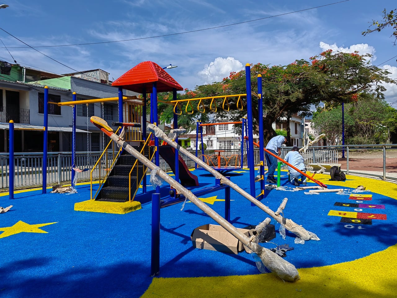 Parque lineal del barrio Paloblanco, en Buga.