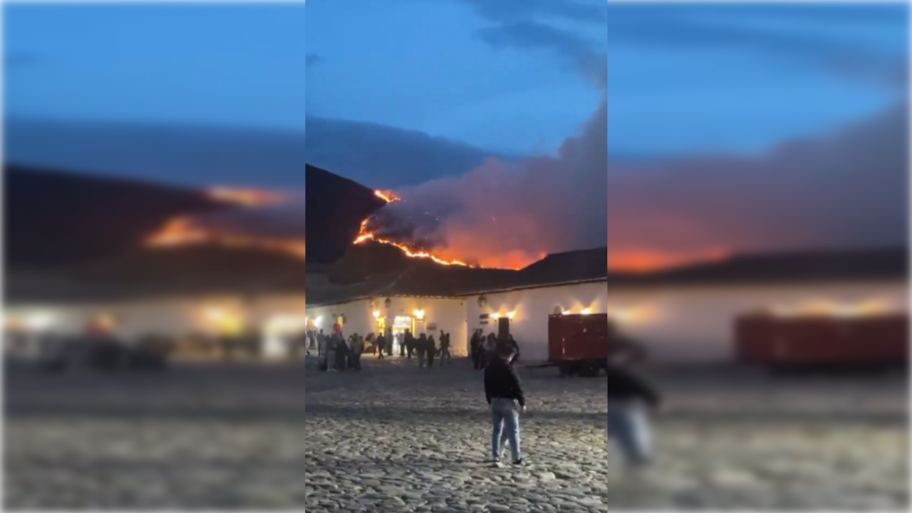 Incendio en Villa de Leyva, Boyacá.