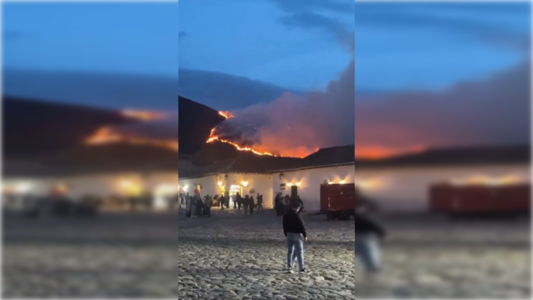 Incendio en Villa de Leyva, Boyacá.