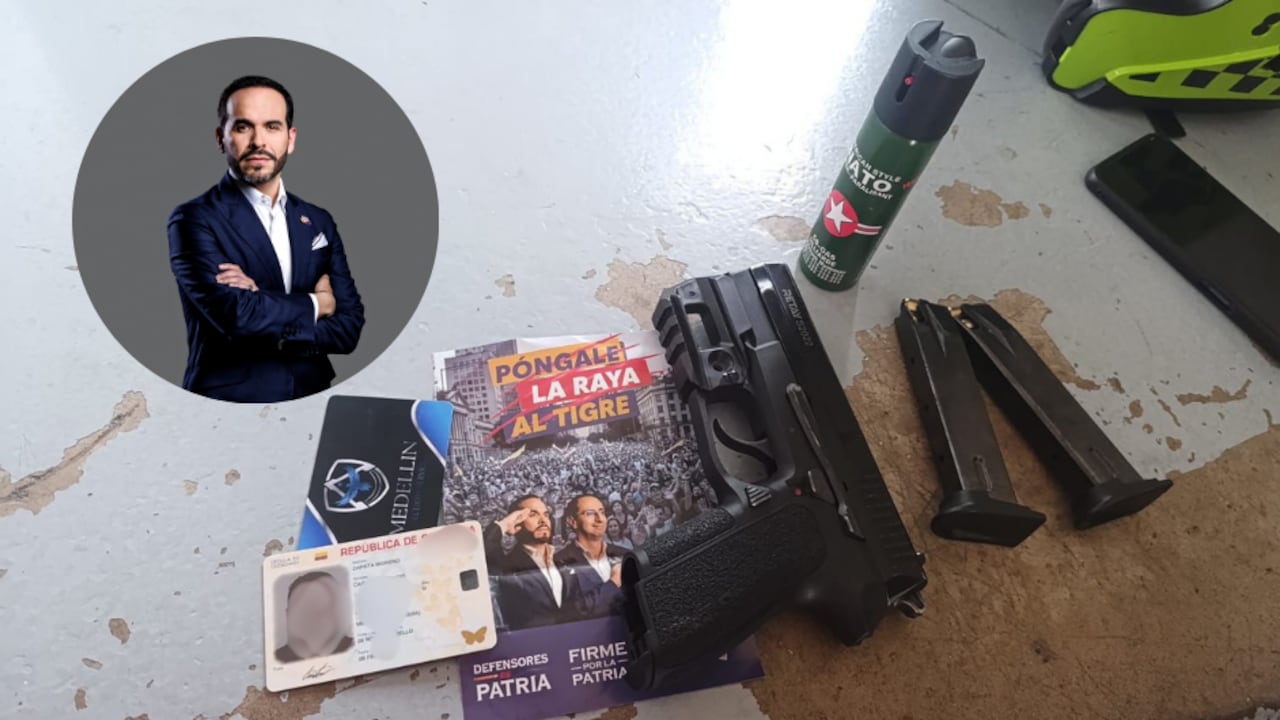 Material hallado a persona que, supuestamente, se presentó como escolta de Abelardo de la Espriella.