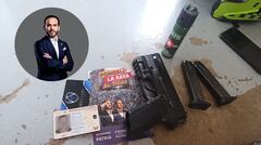 Material hallado a persona que, supuestamente, se presentó como escolta de Abelardo de la Espriella.
