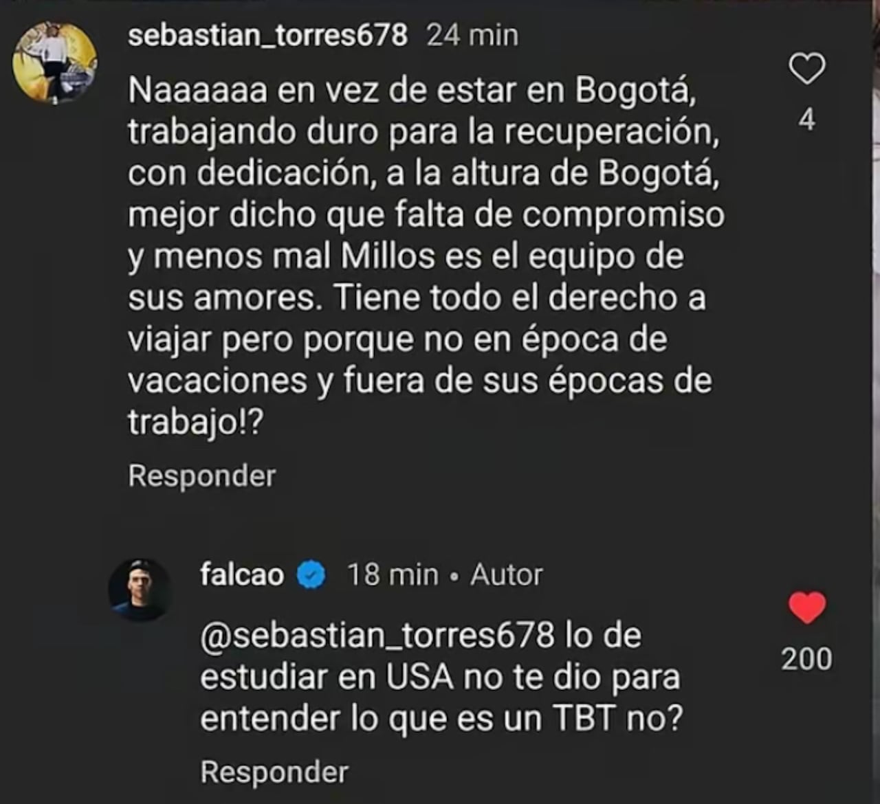 Usuario respondió fuerte respuesta por parte de Falcao tras hacerle reclamo por medio de las redes sociales.