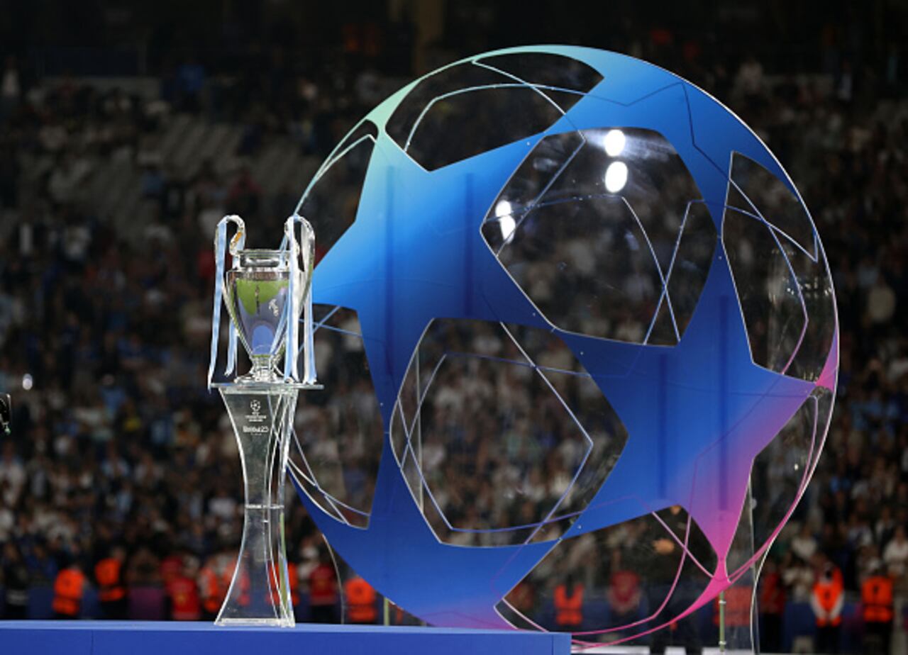 ISTANBUL, TURKIYE - JUNE 11: The UEFA Champions League trophy is seen after the Manchester City victory in the UEFA Champions League 2022/23 final match against Inter at Ataturk Olympic Stadium on June 11, 2023 in Istanbul, Turkiye. (Photo by Berk Ozkan/Anadolu Agency via Getty Images)