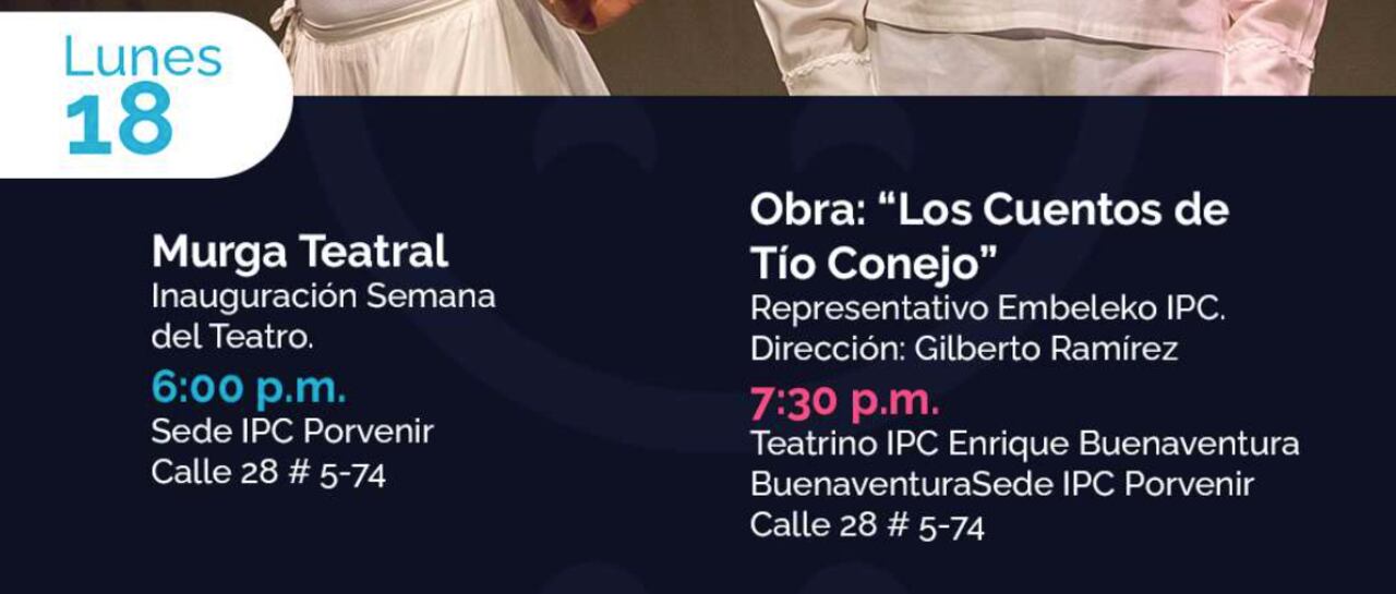 Obras de teatro del El Instituto Popular de Cultura tiene su semana del teatro con obras para todo el público y entrada libre.