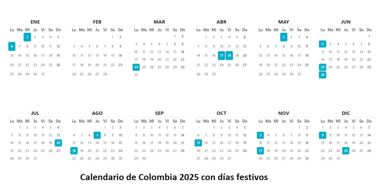 Para 2025, Colombia tendrá 16 días festivos.