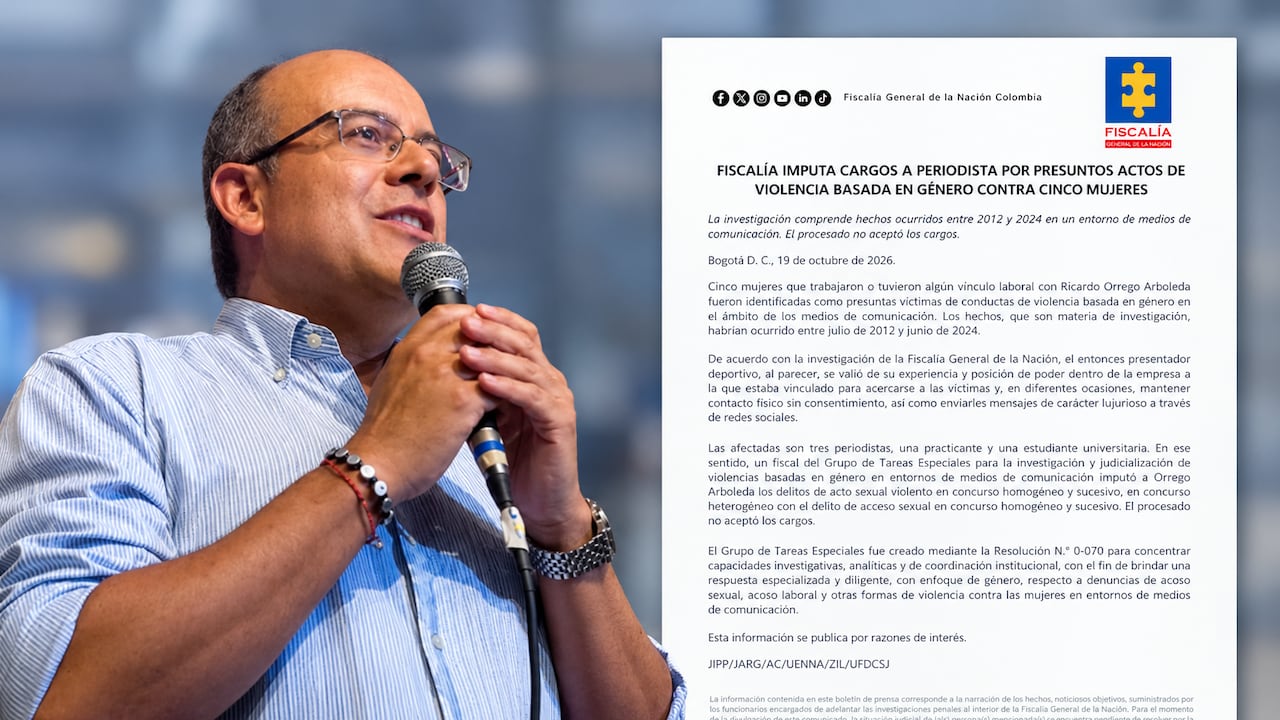 La Fiscalía General le imputó dos cargos al periodista Ricardo Orrego.