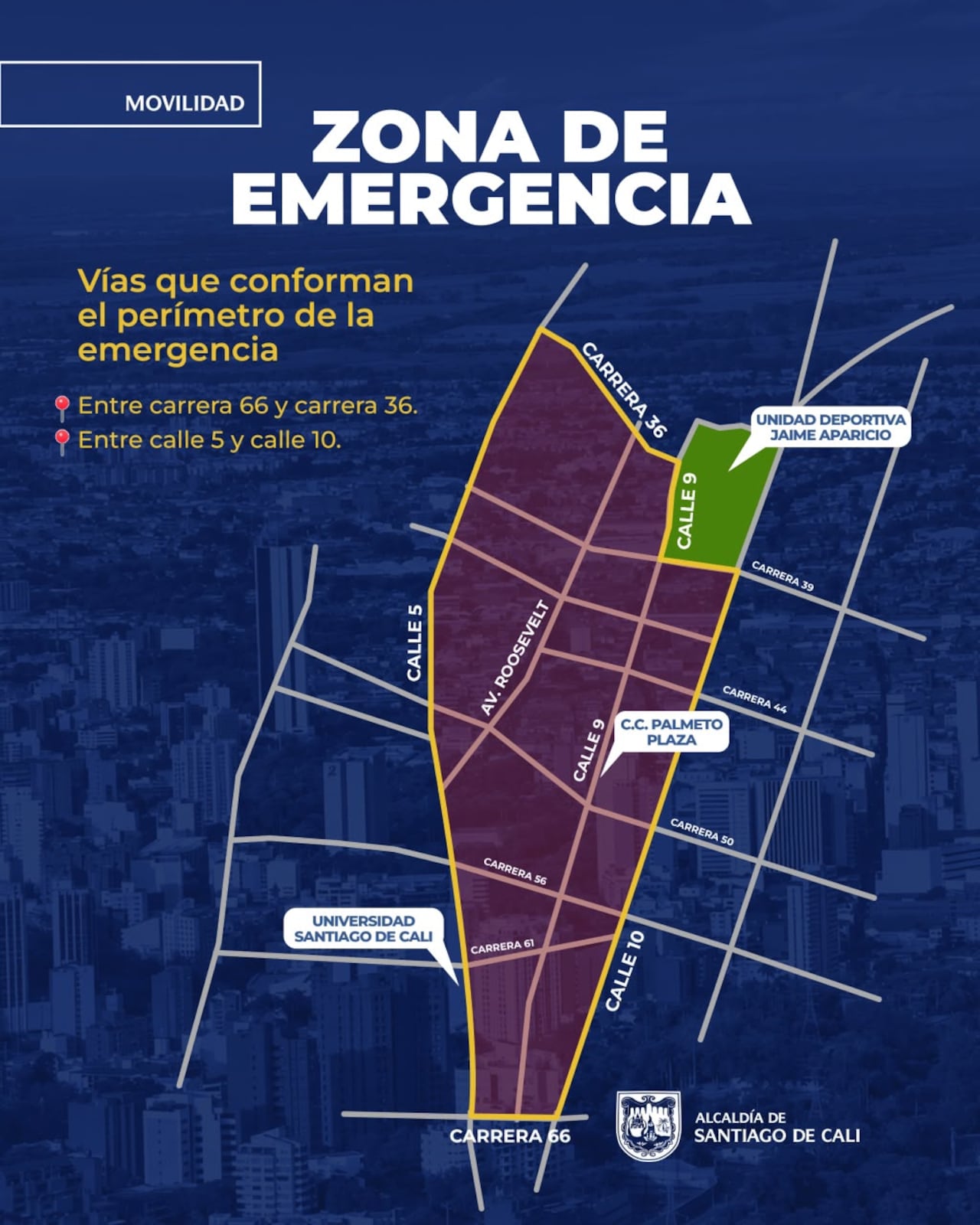 El polígono entre las carreras 36 y 66 mantendrá una restricción especial de cuatro dígitos por día para despejar el paso a los equipos de emergencia.